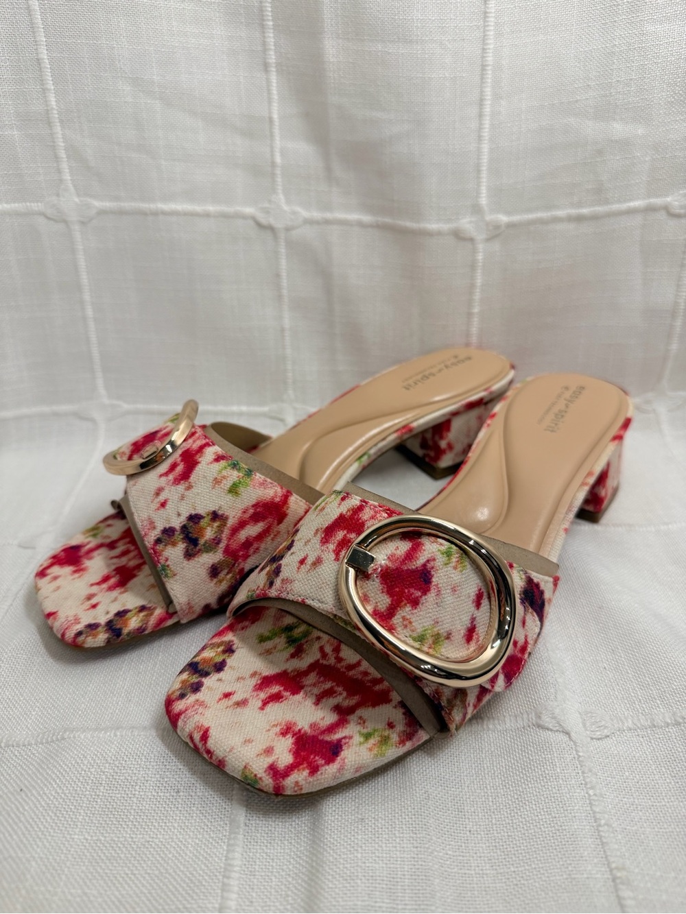 NWT Easy Spirit Roxana Floral Pink Block Heel Sandals 10M